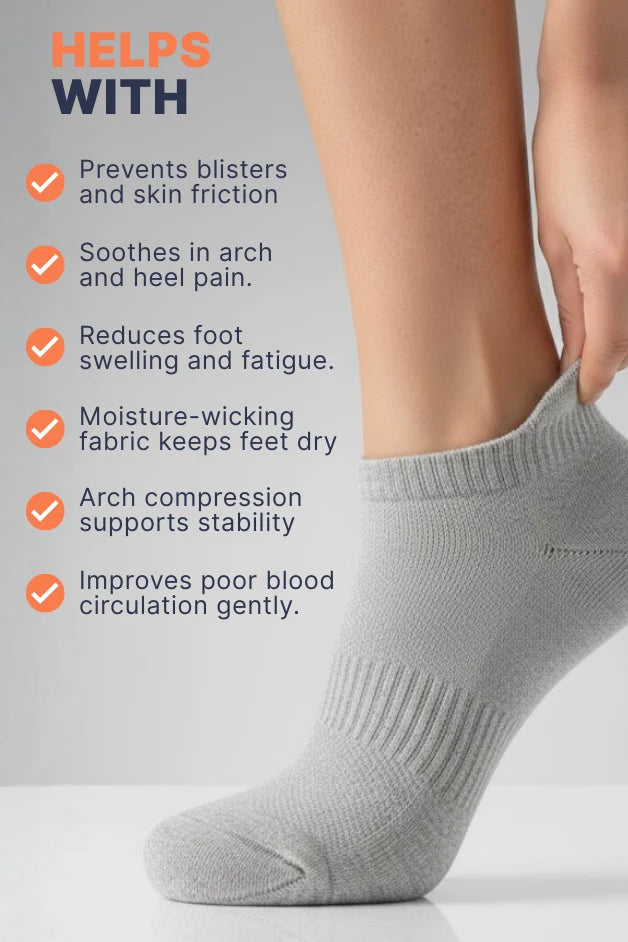 Ankle Compression Socks - Daily Wear - Grey