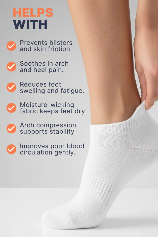 Ankle Compression Socks - Daily Wear - White