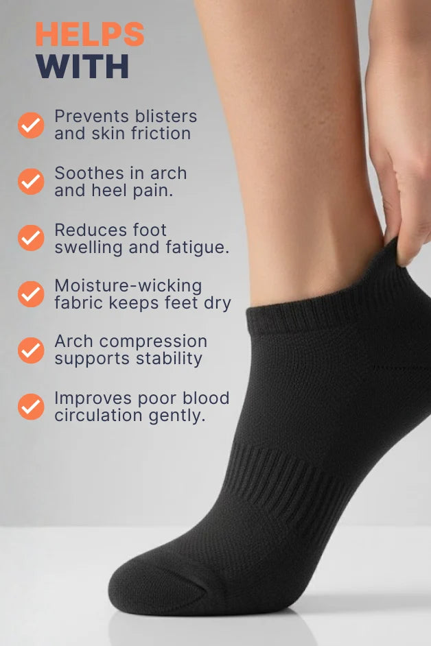 Ankle Compression Socks - Daily Wear - Black