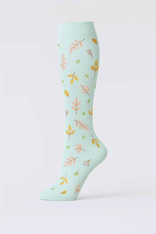 Compression Socks - Leaves Mint