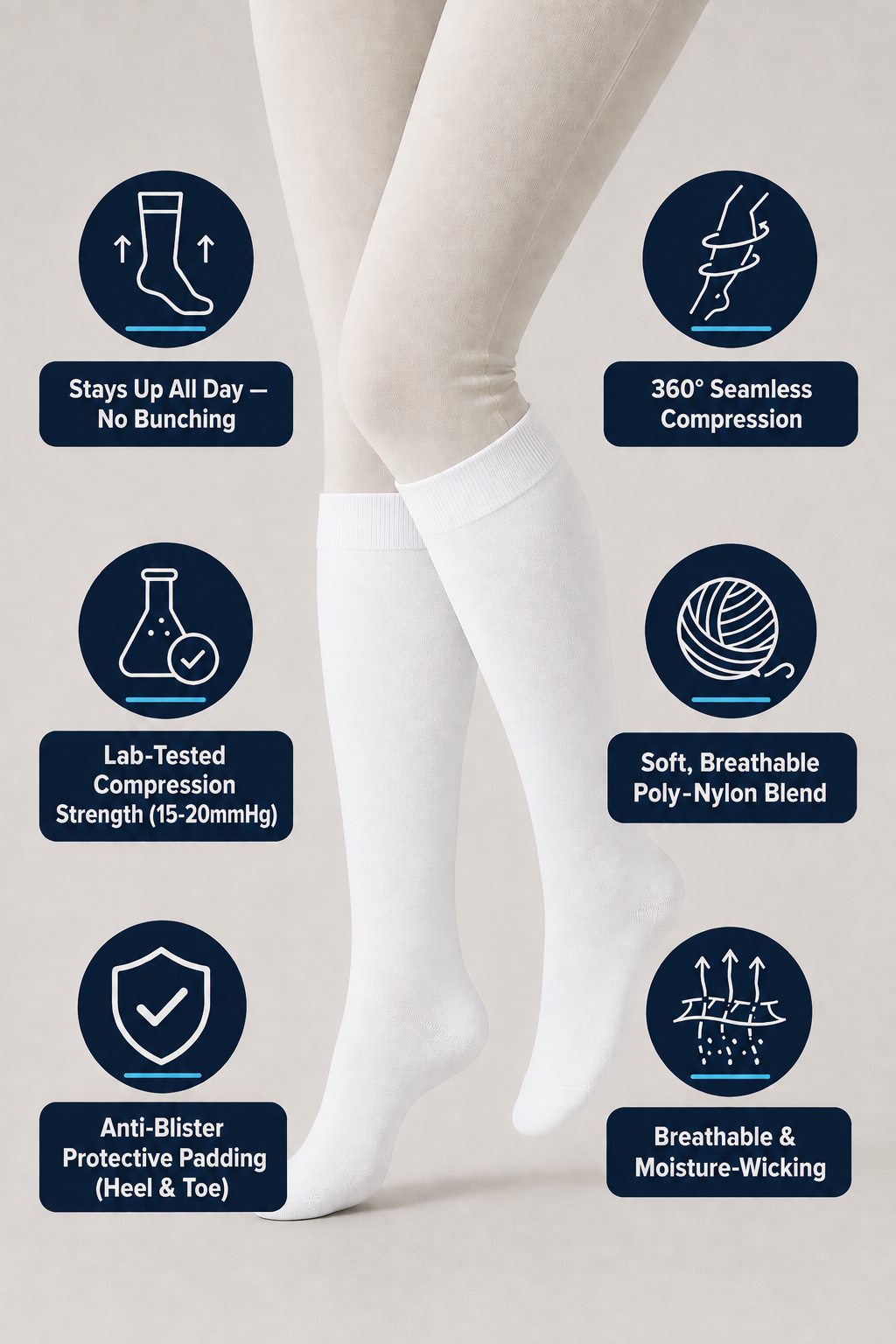 Compression Socks - White