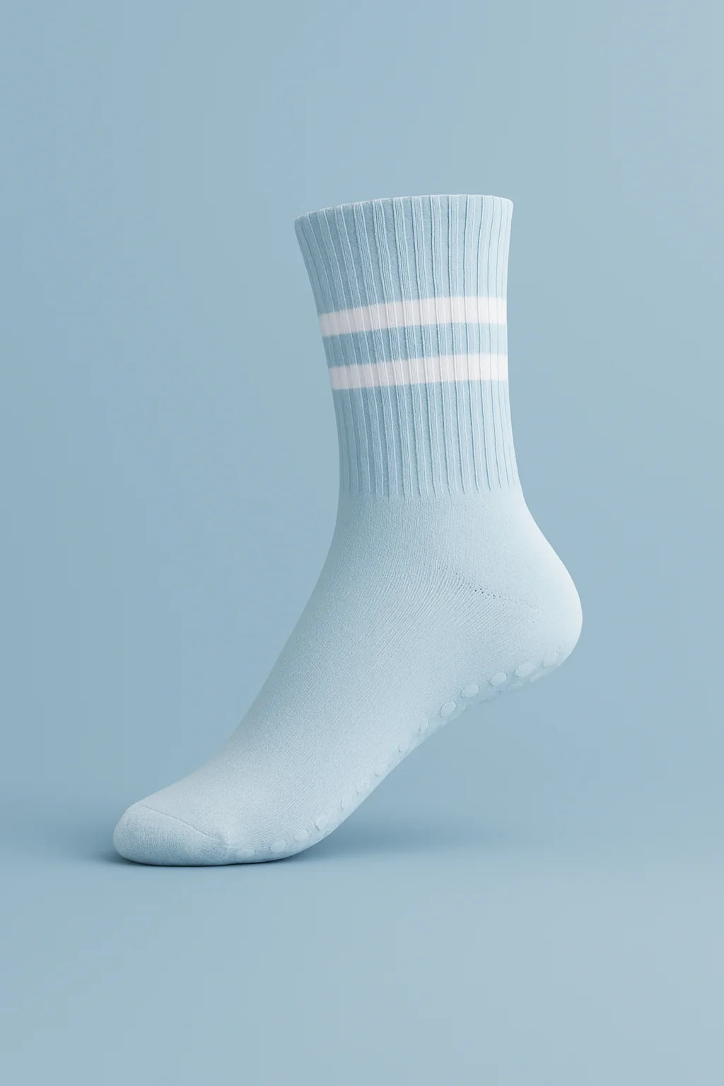 Grip Crew Socks - Non-Slip - Sky Blue