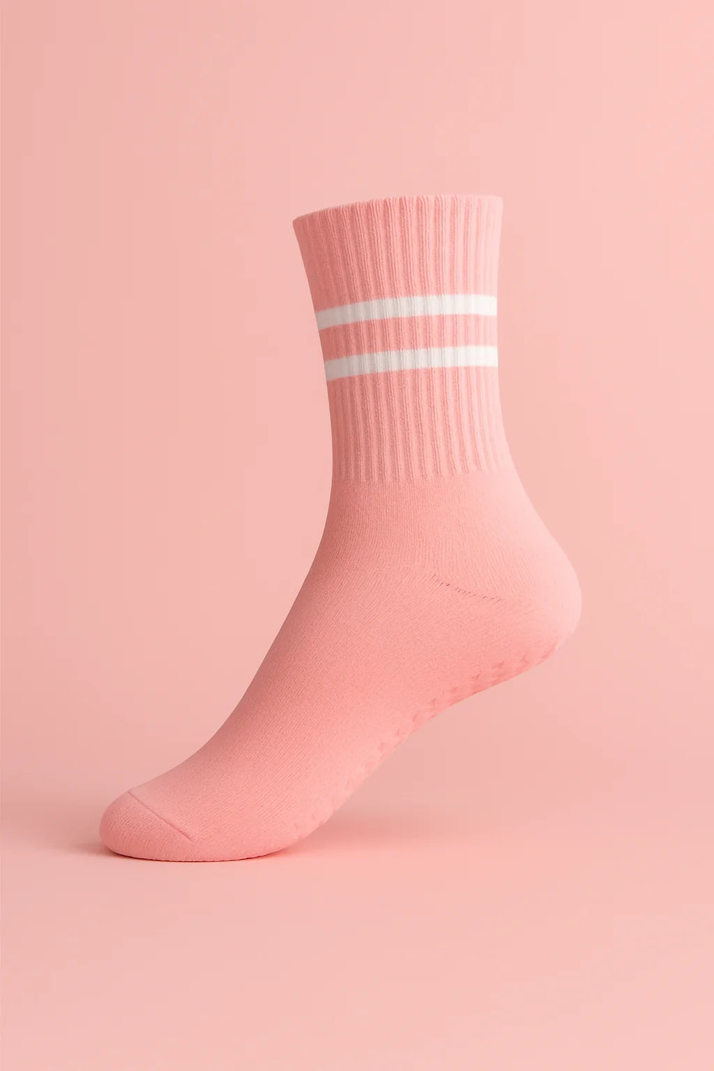 Grip Crew Socks - Non-Slip - Pink
