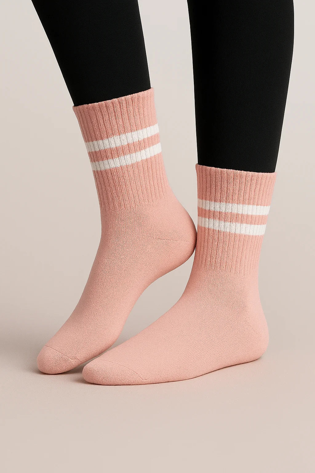 Grip Crew Socks - Non-Slip - Pink