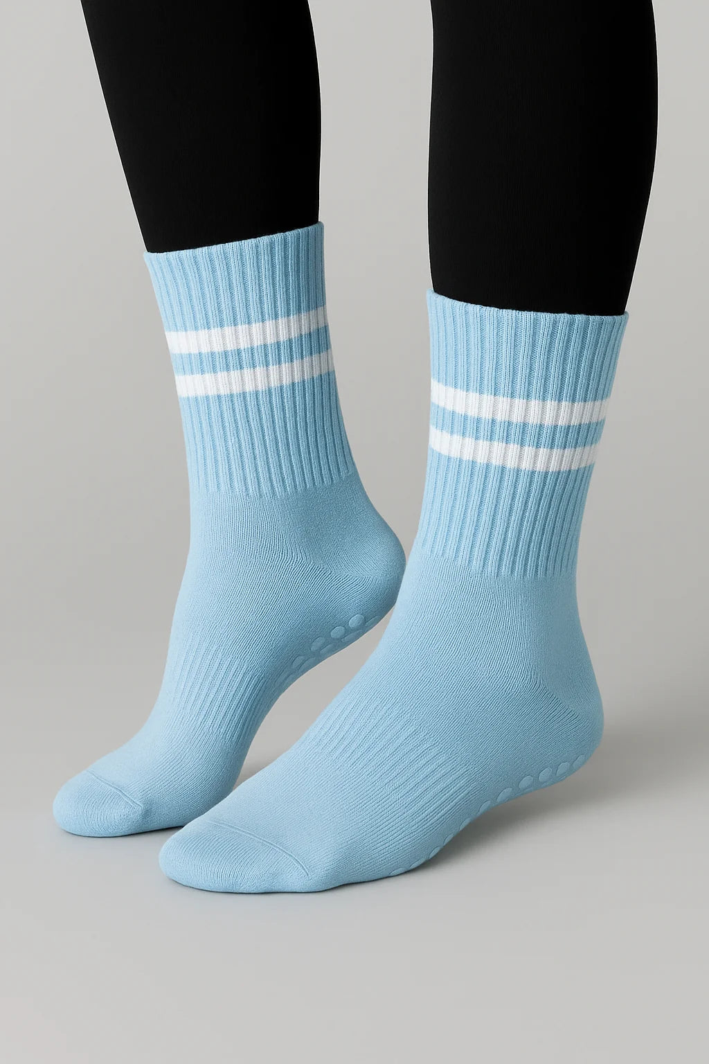 Grip Crew Socks - Non-Slip - Sky Blue