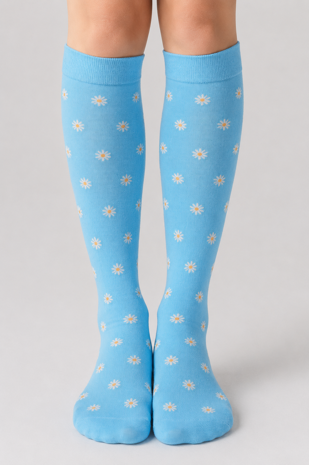 Compression Socks - Daisy Flowers Blue