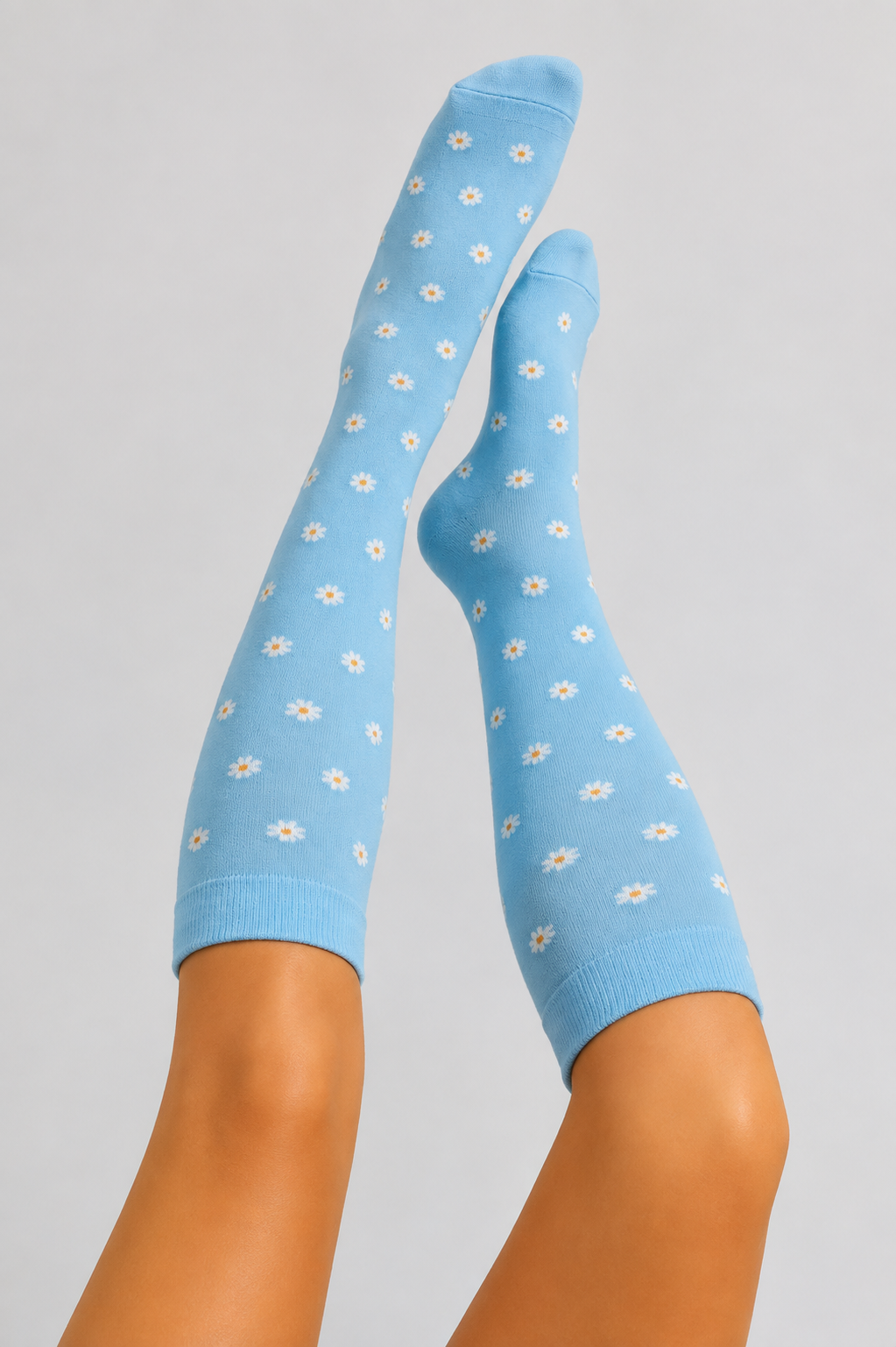 Compression Socks - Daisy Flowers Blue
