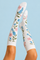 Compression Socks - Flowers White