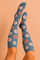 Compression Socks - Flowers Grey