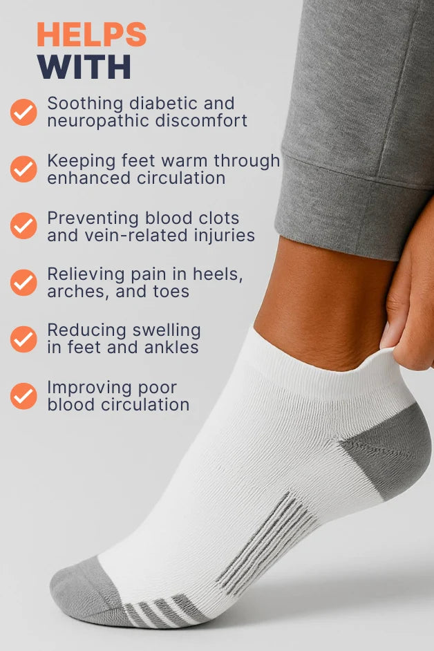 Ankle Compression Socks - Daily Wear - White Sport